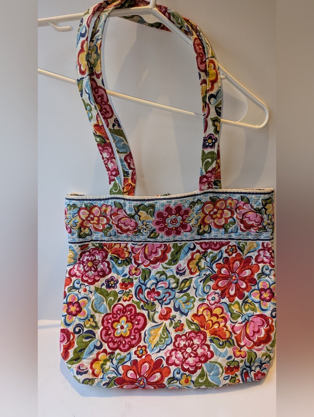 Vera Bradley "Hope Garden" Quilted Floral Tote in Pink, Red, Yellow, Blue, Green